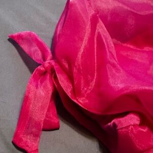 Adrianna Papell Vibrant Pink Puff Sleeve Blouse